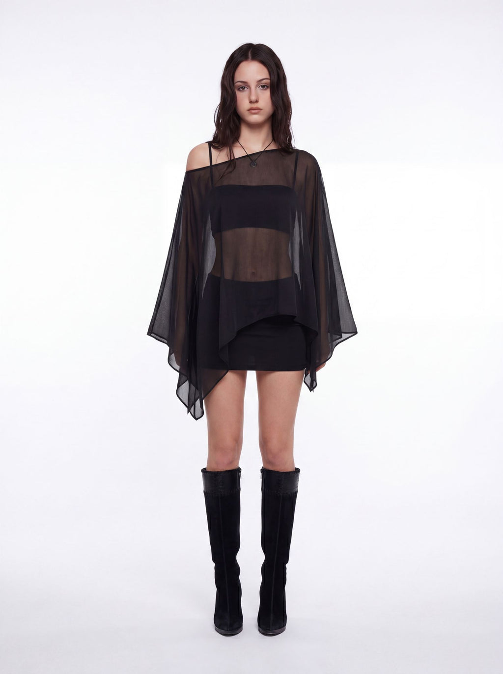 RAVENNA - Sheer Asymmetric Blouse