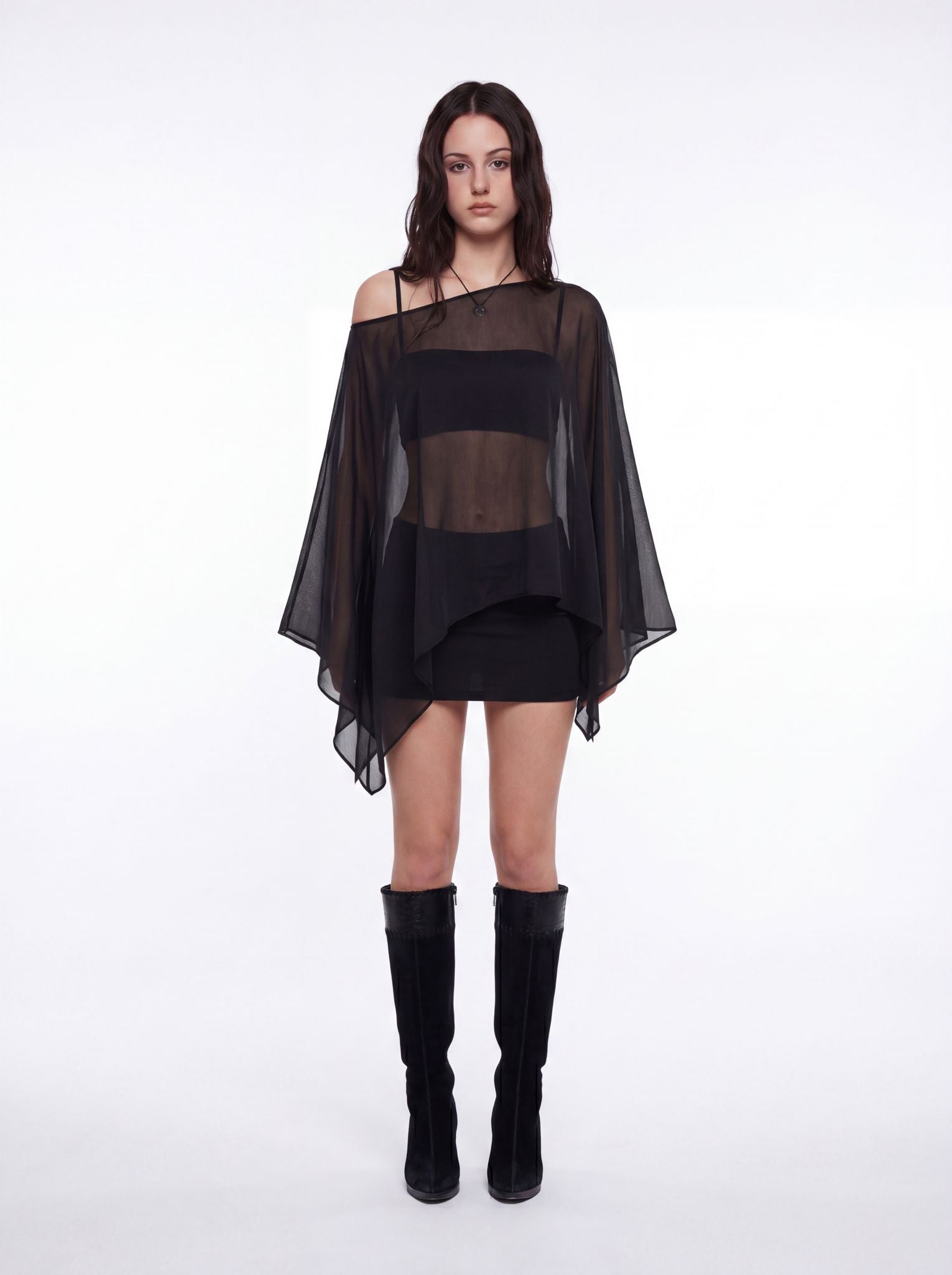RAVENNA - Sheer Asymmetric Blouse