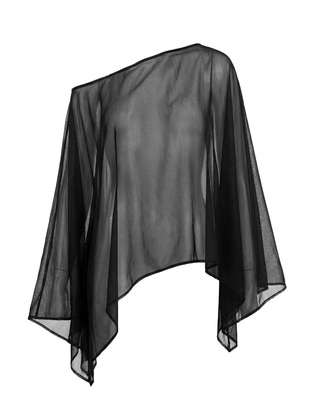 RAVENNA - Sheer Asymmetric Blouse