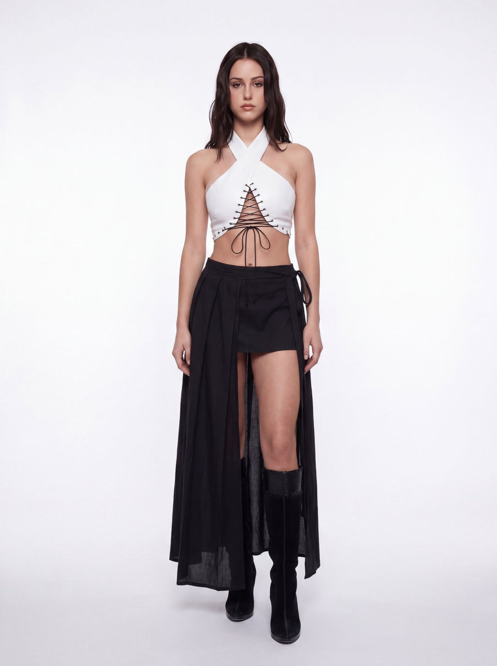 MORTICIA — Wrap Long Skirt