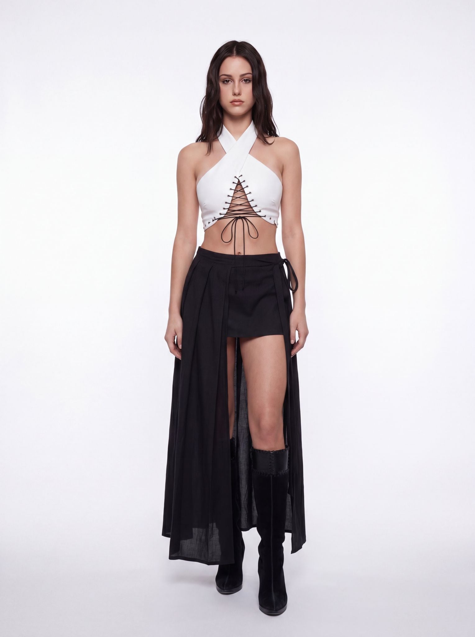MORTICIA — Wrap Long Skirt