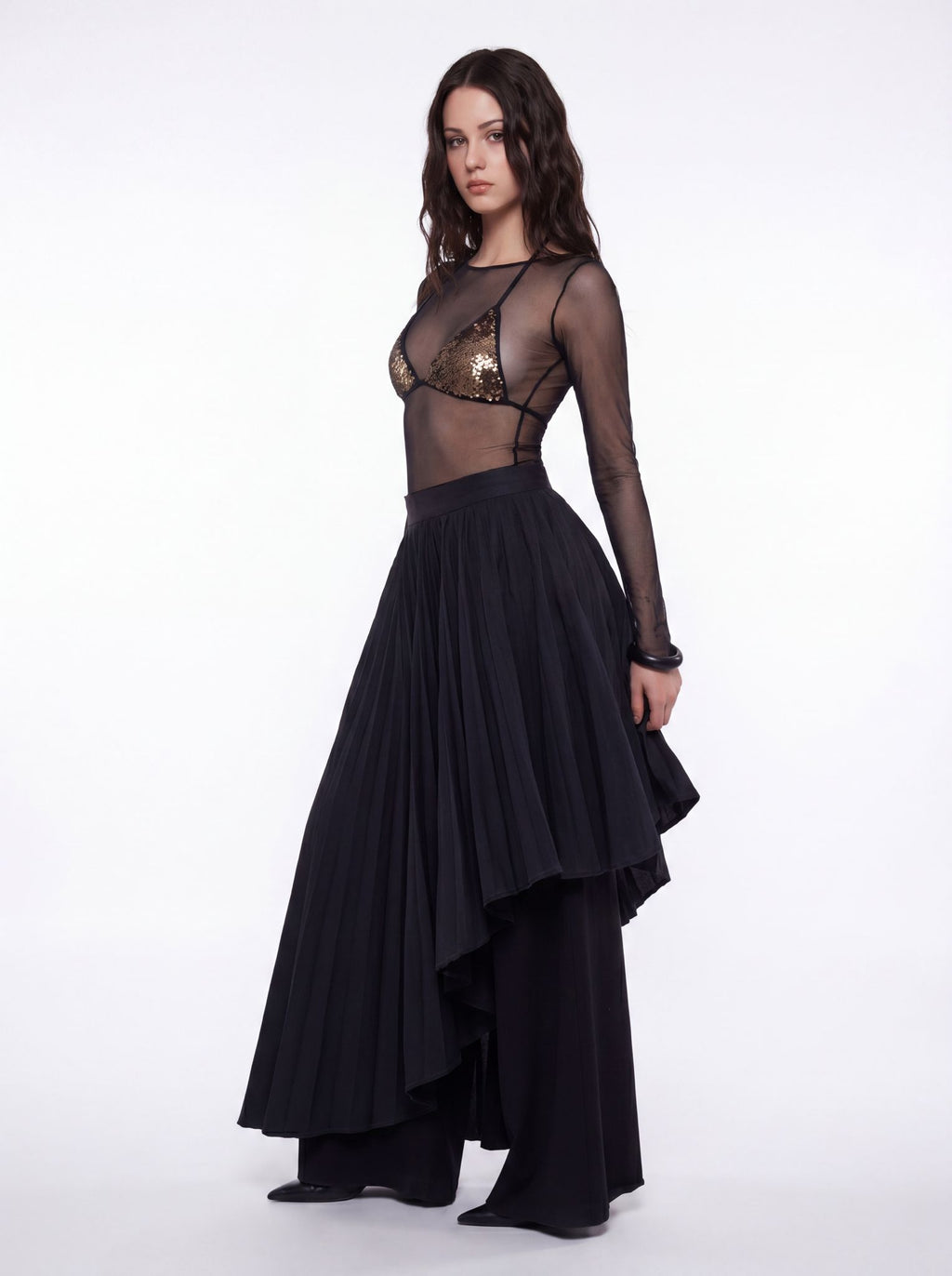 MALEFICENT - Pleated
Asymmetric Skirt